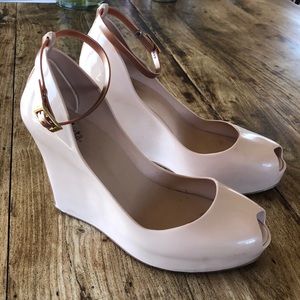 Melissa Nude Jelly Ankle Strap Wedges (9) Patchuliii